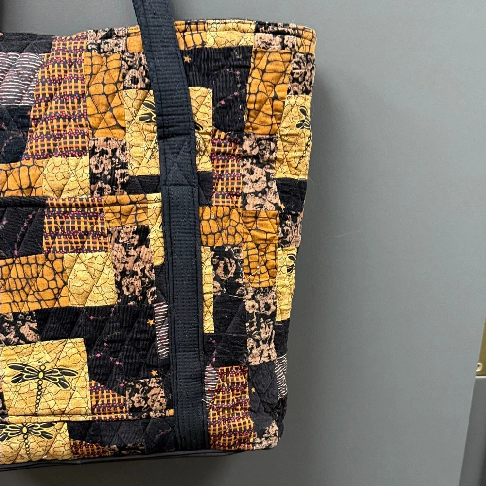 Artisan Patchwork Tote - Black and Yellow